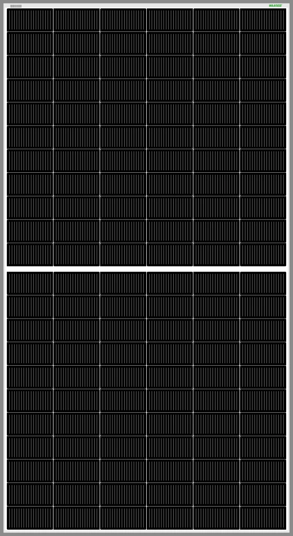 Waaree BiN-03 bifacial solar panel, front view