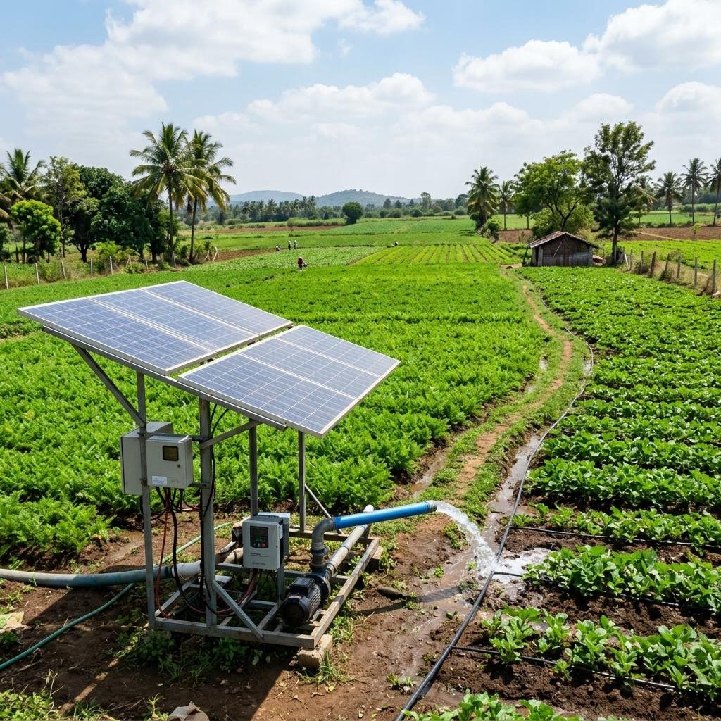 Solar irrigation pump system for farm in Bengaluru region