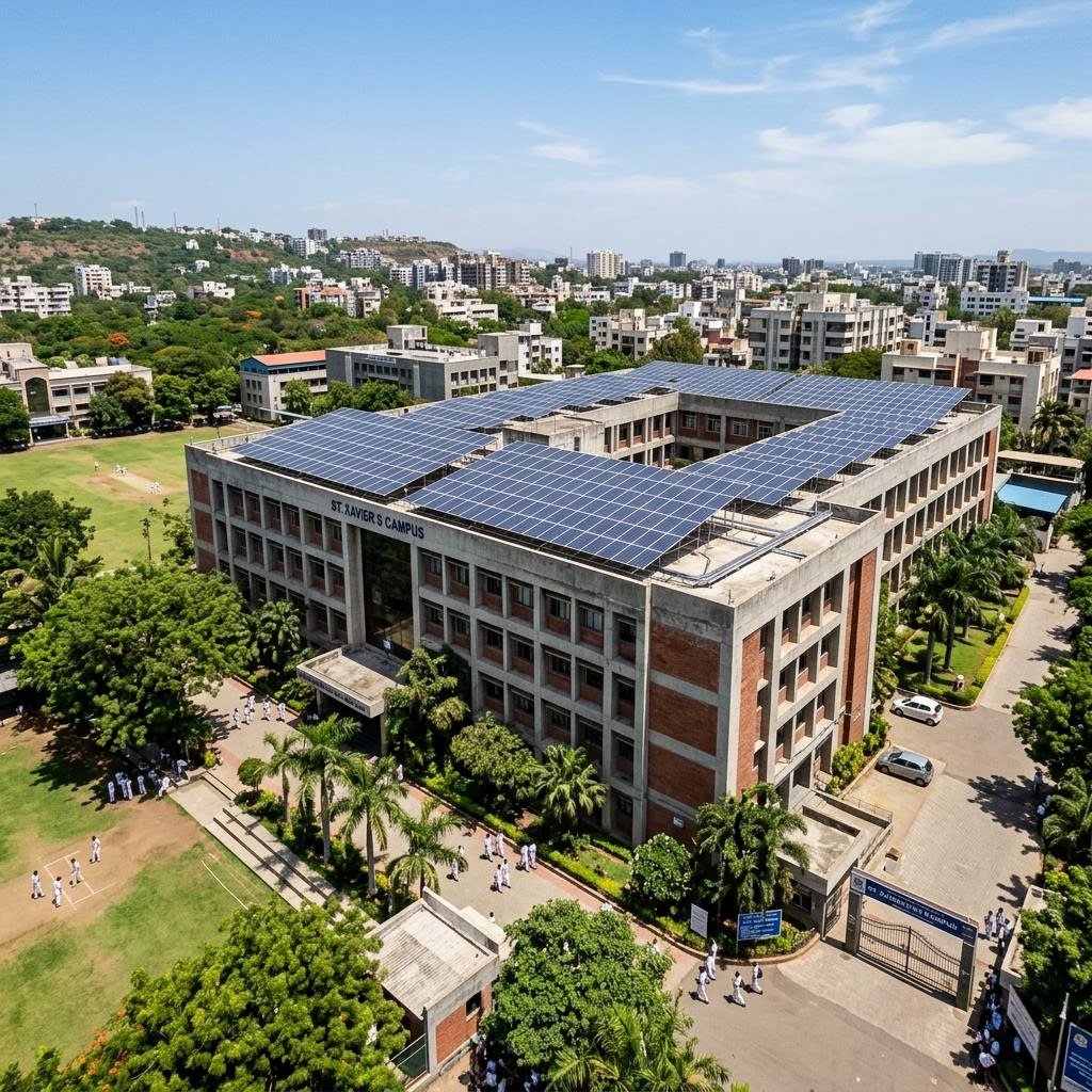School or hospital campus solar panel installation in Bengaluru