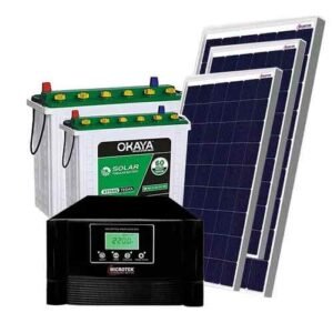 Microtek Solar Inverter Combo Set ( Microtek PWM 2350, Microtek Poly 330 2Nos, OKAYA 100 AH 2Nos.) by Pai Power Solutions