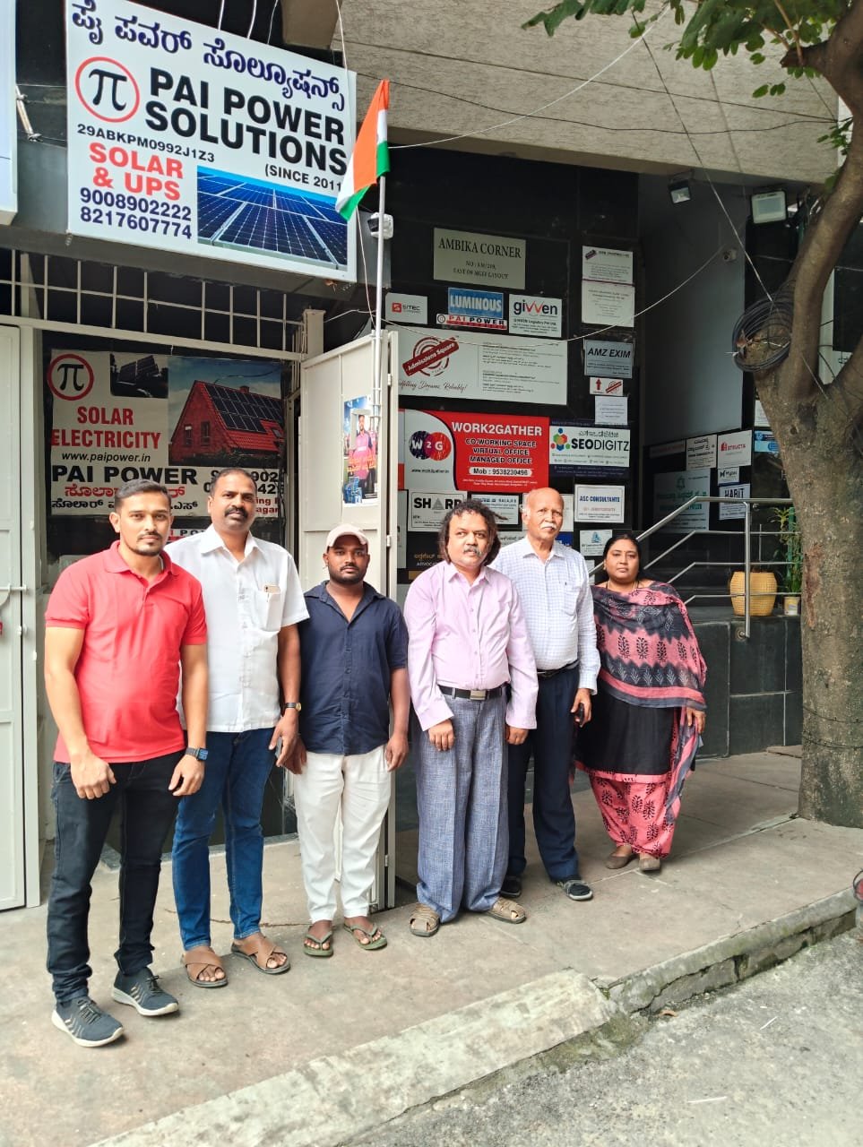“Pai Power Solutions team celebrating 79th Independence Day in Bangalore”
