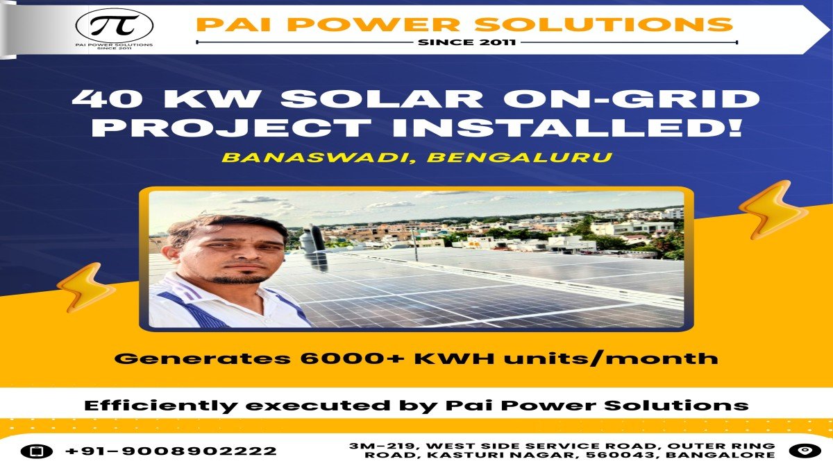40 KW rooftop solar panels installed by Pai Power Solutions.